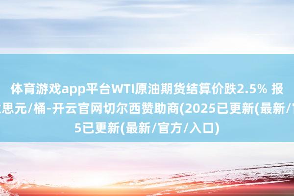 体育游戏app平台WTI原油期货结算价跌2.5% 报68.93好意思元/桶-开云官网切尔西赞助商(2025已更新(最新/官方/入口)