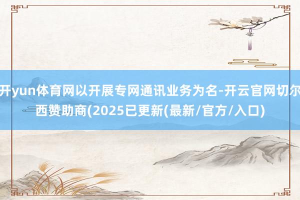 开yun体育网以开展专网通讯业务为名-开云官网切尔西赞助商(2025已更新(最新/官方/入口)