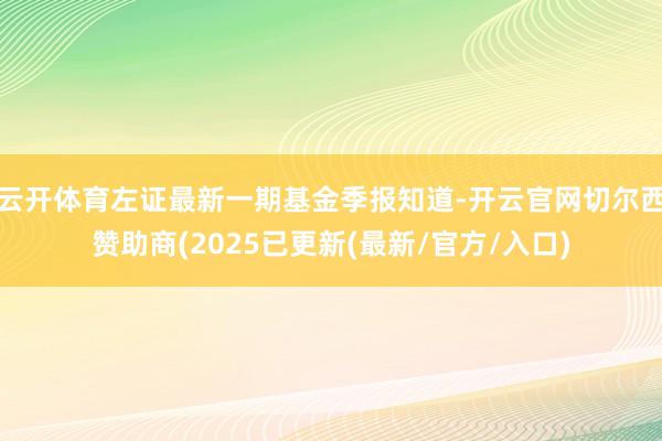 云开体育左证最新一期基金季报知道-开云官网切尔西赞助商(20