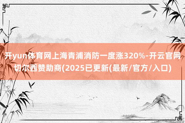 开yun体育网上海青浦消防一度涨320%-开云官网切尔西赞助商(2025已更新(最新/官方/入口)