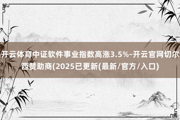 开云体育中证软件事业指数高涨3.5%-开云官网切尔西赞助商(2025已更新(最新/官方/入口)