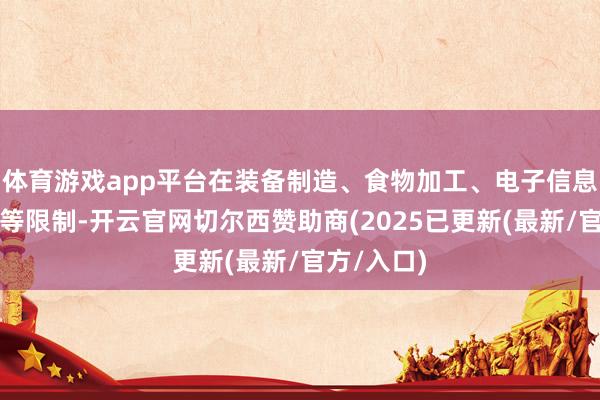 体育游戏app平台在装备制造、食物加工、电子信息、新材料等限制-开云官网切尔西赞助商(2025已更新(最新/官方/入口)