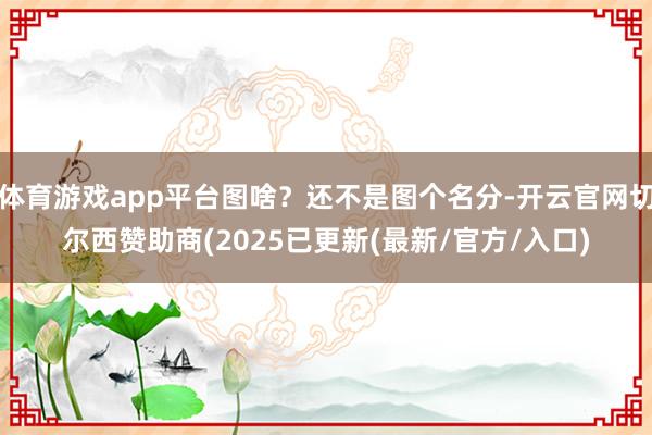 体育游戏app平台图啥？还不是图个名分-开云官网切尔西赞助商