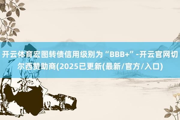 开云体育宏图转债信用级别为“BBB+”-开云官网切尔西赞助商